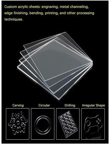 1mm Clear Acrylic Sheet - High Transparency pmma Board for DIY Crafts, Models, Display Case & Signage, Plastic Panels for Custom Cutting(15x30cm/5.9x11.8in) in Saudi Arabia
