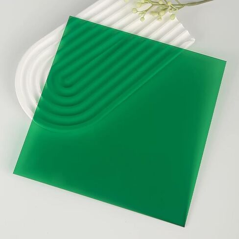 Transparent Colored Acrylic Sheets 3mm Thick, Iridescent Cast Acrylic Sheet for Laser Cutting, Sign Making, DIY Display Craft, Art Projects(Green1,20x20cm/7.9x7.9in) in Saudi Arabia