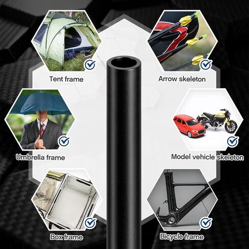 Pangda 12 Pcs Carbon Fiber Rod 6 x 4 x 1000mm Rod Black Round 6mm Hollow Matte Pole Tubing for Rc Airplane Repair DIY Craft Kite Model Remote-Controlled Airplanes Drones Project in Saudi Arabia