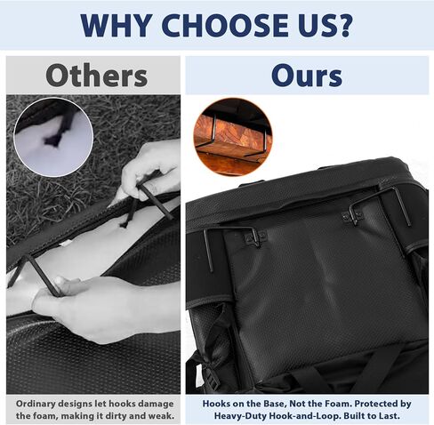 حقيبة ظهر واسعة من رومسوي مكونة من قطعتين مع مساند للذراعين، 6 زوايا قابلة للتعديل وخطافات مخفية، كرسي تبييض مع أشرطة ظهر مبطنة وجيوب متعددة للاستخدام في الهواء الطلق (21 بوصة) in Kuwait