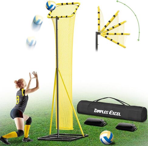 شبكة تدريب الكرة الطائرة القابلة للتعديل بطول 10.5 قدم من ديمبلز إكسيل مع 3 مستويات ارتفاع و5 زوايا إرجاع للكرة (70 درجة - 180 درجة)، تتضمن الكرة الطائرة ومضخة وحقيبة حمل وأكياس رمل للتمرين في الأماكن المغلقة/الخارجية in Kuwait