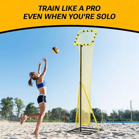 شبكة تدريب الكرة الطائرة القابلة للتعديل بطول 10.5 قدم من ديمبلز إكسيل مع 3 مستويات ارتفاع و5 زوايا إرجاع للكرة (70 درجة - 180 درجة)، تتضمن الكرة الطائرة ومضخة وحقيبة حمل وأكياس رمل للتمرين في الأماكن المغلقة/الخارجية in Kuwait