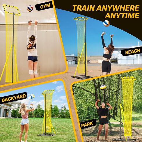 شبكة تدريب الكرة الطائرة القابلة للتعديل بطول 10.5 قدم من ديمبلز إكسيل مع 3 مستويات ارتفاع و5 زوايا إرجاع للكرة (70 درجة - 180 درجة)، تتضمن الكرة الطائرة ومضخة وحقيبة حمل وأكياس رمل للتمرين في الأماكن المغلقة/الخارجية in Kuwait