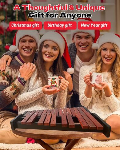 25-Note Portable Wooden Glockenspiel with & Xylophone Two Pairs of Mallets | Professional-Sounding Instrument for Beginners, Early Music Education, and Classroom Learning in Kuwait