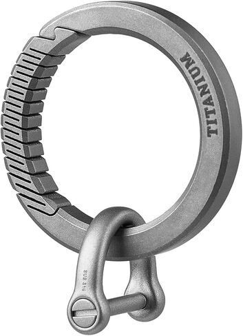 TISUR Titanium Round Carabiner Clip,Spring Hook Key Ring,Small Keychain Carabiner,with D-Ring for Keys in Kuwait