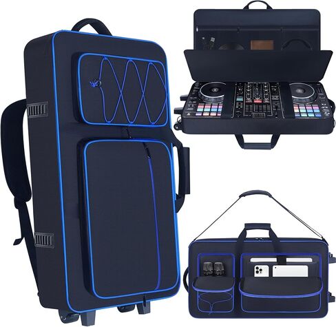 حقيبة وحدة تحكم DJ متوافقة مع DDJ FLX10 / GRV6 / REV5 / REV7 / 1000 / 1000SRT، حقيبة ظهر مبطنة لوحدة تحكم DJ مع جيوب متعددة لملحقات DJ و15.6 بوصة Laotop in Kuwait