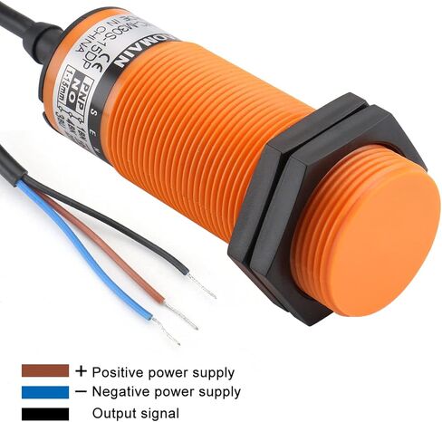 Baomain Capacitive Proximity Sensor, Cylindrical M30 Plastic, Sn 15 mm, 3-Wire PNP Output, VDC Input, NO Contacts, Cable 2 mm BMC-M30S-15DP in Kuwait