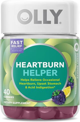 OLLY Heartburn Helper Gummy Supplement, Fast Relief of Occasional Heartburn,* Tricalcium Phosphate, Berry Breeze Flavored, 20 Servings - 40 Count in Saudi Arabia