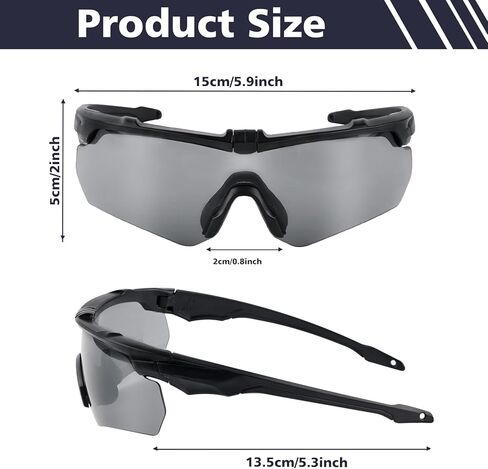 Tactical Shooting Glasses Safety Glasses Hunting Riding Interchangeable Lens in Kuwait