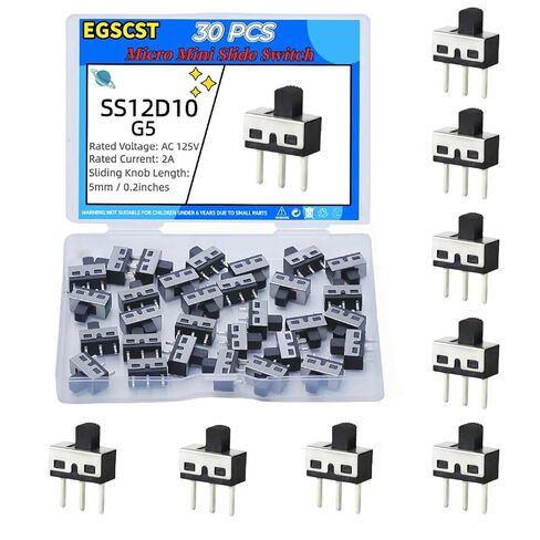 110PCS 9Values SPDT Micro Mini Slide Switch Kit 1p2t Toggle Switches 2 Position 3 Pin Small Miniature Vertical Panel Mount Knob - SS12D00 SS12F15 SS12D10 SS12F44 in Saudi Arabia