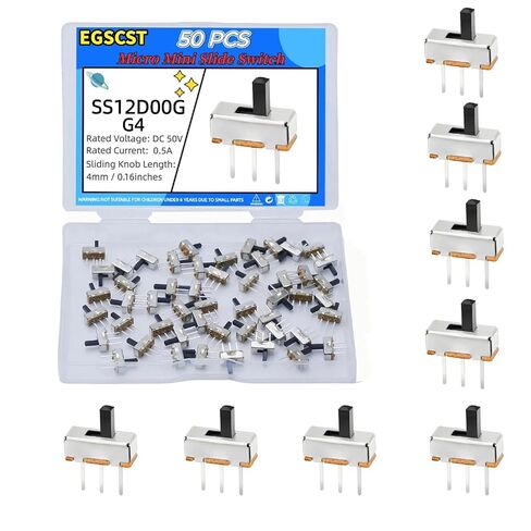110PCS 9Values SPDT Micro Mini Slide Switch Kit 1p2t Toggle Switches 2 Position 3 Pin Small Miniature Vertical Panel Mount Knob - SS12D00 SS12F15 SS12D10 SS12F44 in Saudi Arabia