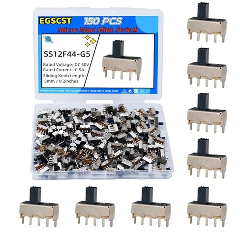 110PCS 9Values SPDT Micro Mini Slide Switch Kit 1p2t Toggle Switches 2 Position 3 Pin Small Miniature Vertical Panel Mount Knob - SS12D00 SS12F15 SS12D10 SS12F44 in Saudi Arabia