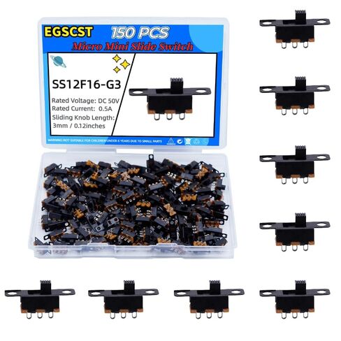 110PCS 9Values SPDT Micro Mini Slide Switch Kit 1p2t Toggle Switches 2 Position 3 Pin Small Miniature Vertical Panel Mount Knob - SS12D00 SS12F15 SS12D10 SS12F44 in Saudi Arabia