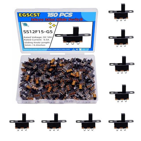 110PCS 9Values SPDT Micro Mini Slide Switch Kit 1p2t Toggle Switches 2 Position 3 Pin Small Miniature Vertical Panel Mount Knob - SS12D00 SS12F15 SS12D10 SS12F44 in Saudi Arabia