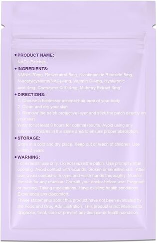 NAD+ Lifestyle Patches for Women & Men, Plant-Based Formula, Vegan, 30 Count in Kuwait