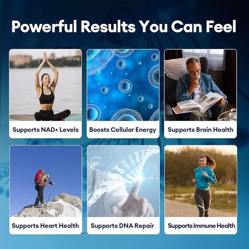 مكمل NMN 1000 مجم - مكمل NMNH البديل 5 في 1 NAD مع ريسفيراترول وأبيجينين وكيرسيتين والفلفل الأسود - يدعم الطاقة الخلوية والشيخوخة الصحية وطول العمر - 120 كبسولة نباتية in Kuwait