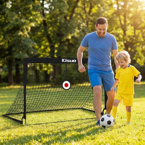 Soccer Goal, Kids Soccer Goals for Backyard Set of 2, 4 x 3ft Soccer Net Training Equipment, Pop Up Toddler Soccer Goal for Outdoor Indoor Sports Games with Soccer Ball, Ladder, Cones, Targets in Saudi Arabia