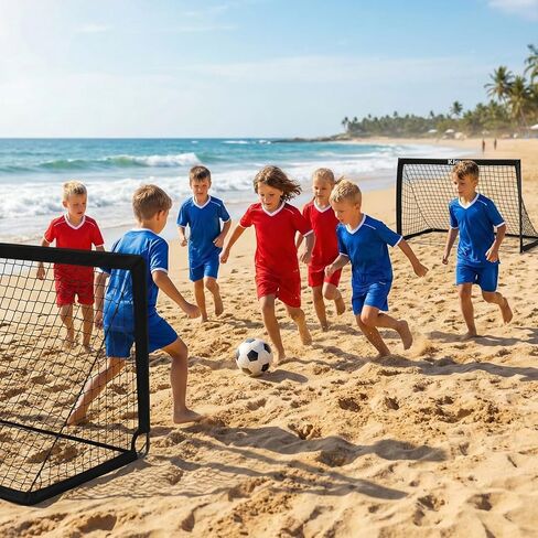 Soccer Goal, Kids Soccer Goals for Backyard Set of 2, 4 x 3ft Soccer Net Training Equipment, Pop Up Toddler Soccer Goal for Outdoor Indoor Sports Games with Soccer Ball, Ladder, Cones, Targets in Saudi Arabia