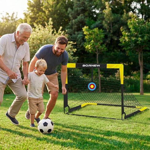 Kid Soccer Goal and Soccer Ball Targets Set - Backyard & Indoor Soccer Goal for Kids, 4X3 ft Portable Pop Up Soccer Net with Soccer Targets, Cones, Soccer Training Equipment for Ages 3-16 Year Gift in Kuwait