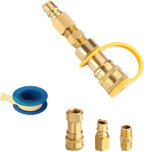 3/8 Inch Natural Gas Quick Connect Fittings, Brass Quick Disconnect Plug with Female and Male Pipe Thread, Two-Way Connection in Kuwait