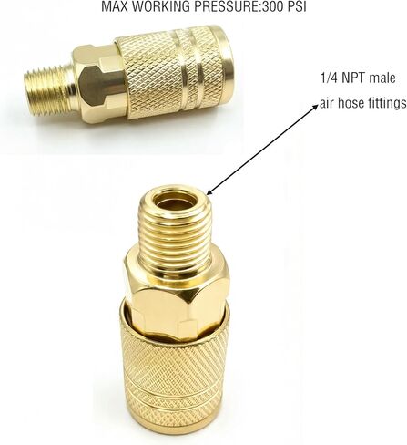 12PCS 1/4" NPT Quick Connect Air Coupler, Industrial Male Air Hose Fittings, Heavy Duty Quick Connector for Air Tools​ (12PCS Male) in Saudi Arabia
