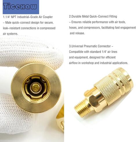 12PCS 1/4" NPT Quick Connect Air Coupler, Industrial Male Air Hose Fittings, Heavy Duty Quick Connector for Air Tools​ (12PCS Male) in Saudi Arabia