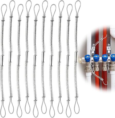 10 قطع من خرطوم السوط، كابلات فحص السوط الآمنة 1/8 بوصة × 20 بوصة للخراطيم الهيدروليكية والصناعية وخراطيم الضغط، وقيود إيقاف السوط لخراطيم قطر 1/2 بوصة - 1-1/4 بوصة in Kuwait