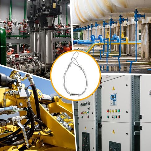 10 قطع من خرطوم السوط، كابلات فحص السوط الآمنة 1/8 بوصة × 20 بوصة للخراطيم الهيدروليكية والصناعية وخراطيم الضغط، وقيود إيقاف السوط لخراطيم قطر 1/2 بوصة - 1-1/4 بوصة in Kuwait