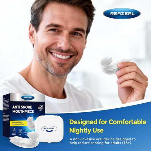 Anti Snore Mouthpiece – Adjustable Intraoral Device Designed to Help Reduce Snoring for Adults (18+) (Clear) in Kuwait