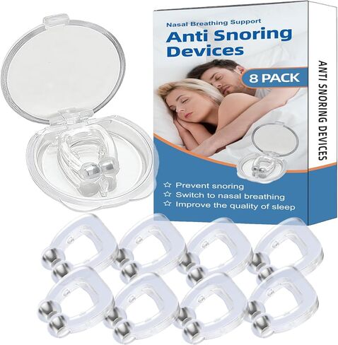 Anti Snoring Devices(8 Pack),Silicone Magnetic Stop Snoring Solution,Anti Snoring Nose Clip,Effective to Relieve Snoring,Snoring Devices for Men and Women,Clear in Kuwait
