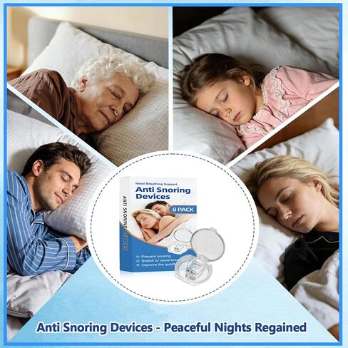 Anti Snoring Devices(8 Pack),Silicone Magnetic Stop Snoring Solution,Anti Snoring Nose Clip,Effective to Relieve Snoring,Snoring Devices for Men and Women,Clear in Kuwait
