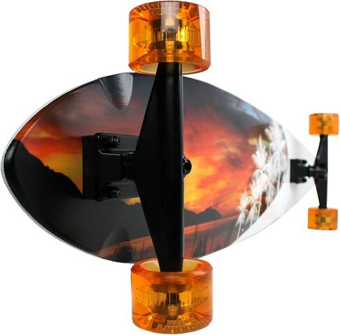 Paradise Longboard Swallow Tail Complete Cruiser Skateboard, Sunset, 9.5" x 39.5" in Saudi Arabia