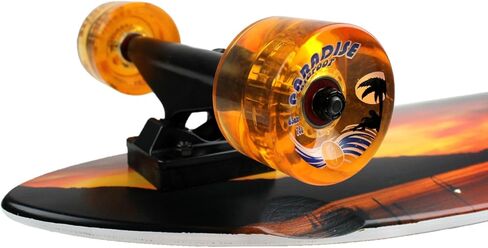 Paradise Longboard Swallow Tail Complete Cruiser Skateboard, Sunset, 9.5" x 39.5" in Saudi Arabia