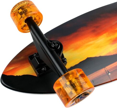 Paradise Longboard Swallow Tail Complete Cruiser Skateboard, Sunset, 9.5" x 39.5" in Saudi Arabia