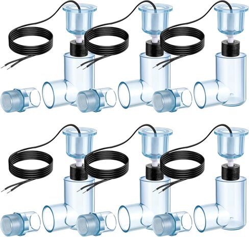 6 PCS SS2 AC Float Switches, L Shape AC Float Switch with 3/4 in Adapter and 6 ft Wire, Water Level Sensor Switch for AC Drain Line and Condensate Overflow Detection in Kuwait