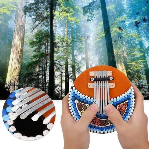 بيانو الإبهام، 7 مفاتيح قذيفة جوز الهند المحمولة بيانو الإبهام القابل للضبط كاليمبا مبيرا آلة موسيقية للإصبع الأفريقي للأطفال البالغين بيانو كاليمبا in Kuwait