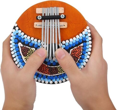 بيانو الإبهام، 7 مفاتيح قذيفة جوز الهند المحمولة بيانو الإبهام القابل للضبط كاليمبا مبيرا آلة موسيقية للإصبع الأفريقي للأطفال البالغين بيانو كاليمبا in Kuwait