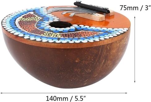 بيانو الإبهام، 7 مفاتيح قذيفة جوز الهند المحمولة بيانو الإبهام القابل للضبط كاليمبا مبيرا آلة موسيقية للإصبع الأفريقي للأطفال البالغين بيانو كاليمبا in Kuwait