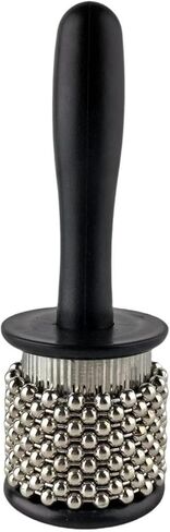 Wooden Percussion Musical Instrument, Hand Shaker Percussion Instrument,Stainless Steel Beaded Shaker with Wooden Handle,for Adults Band Music Education Classroom Music(Black,6.5cm) in Saudi Arabia