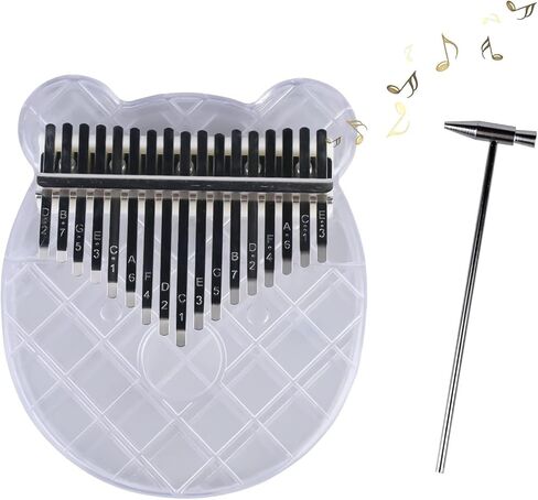 Mini Thumb Piano - Mini Portable Crystal Clear Acrylic Thumb Piano for Kalimba with Tune Hammer, Professional Finger Piano Musical Instrument Performance, Finger Piano Gift for Kids Adults Beginner in Kuwait