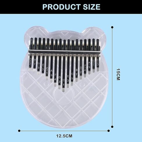 Mini Thumb Piano - Mini Portable Crystal Clear Acrylic Thumb Piano for Kalimba with Tune Hammer, Professional Finger Piano Musical Instrument Performance, Finger Piano Gift for Kids Adults Beginner in Kuwait