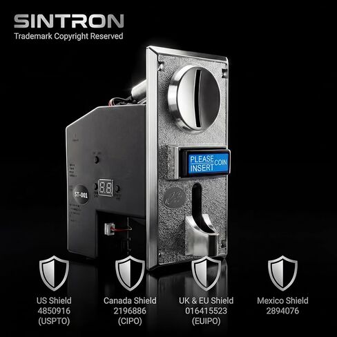 Sintron ST-001 Advanced 8-Channel Coin Acceptor Validator - Programmable Multi-Coin Selector for Automation Systems, Vending, Massage Chairs, Arcade & DIY - Works with Arduino (Pulse/Serial) in Kuwait
