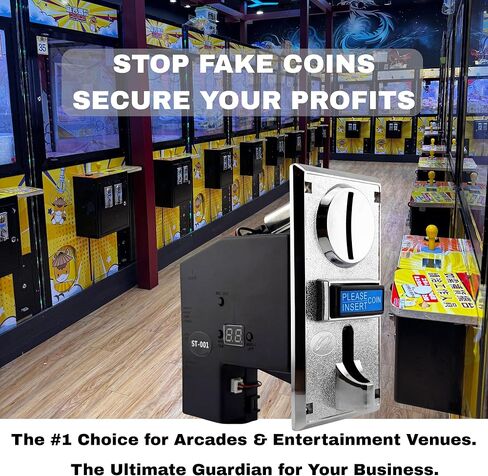Sintron ST-001 Advanced 8-Channel Coin Acceptor Validator - Programmable Multi-Coin Selector for Automation Systems, Vending, Massage Chairs, Arcade & DIY - Works with Arduino (Pulse/Serial) in Kuwait