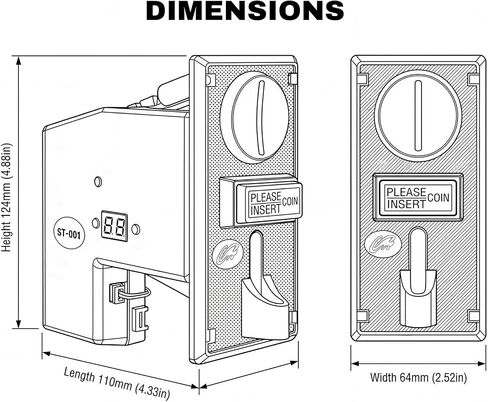 Sintron ST-001 Advanced 8-Channel Coin Acceptor Validator - Programmable Multi-Coin Selector for Automation Systems, Vending, Massage Chairs, Arcade & DIY - Works with Arduino (Pulse/Serial) in Kuwait