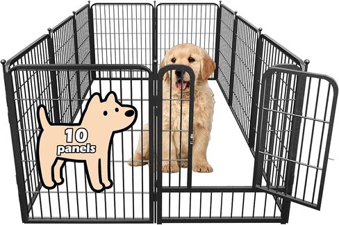 Dog Playpen Designed for Puppies/Small Dogs, Expandable Dog Pen for Indoor, 24 inch 8 Panels.Perfect Dog Pen for Camping, Yard, RV, Garden Fence, Black in Saudi Arabia