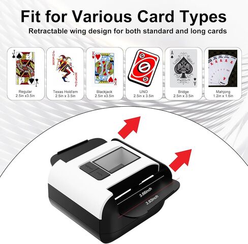 Automatic Rechargeable Card Shuffler Machine for 1-2 Decks, Low Noise Dual Mode Electric Card shuffler for UNO, Texas Hold’em, Blackjack, Skip-Bo, Phase 10 in Kuwait