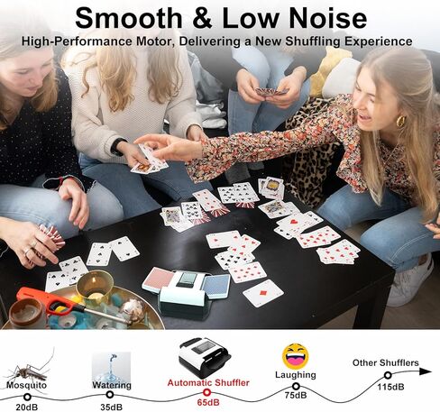 Automatic Rechargeable Card Shuffler Machine for 1-2 Decks, Low Noise Dual Mode Electric Card shuffler for UNO, Texas Hold’em, Blackjack, Skip-Bo, Phase 10 in Kuwait