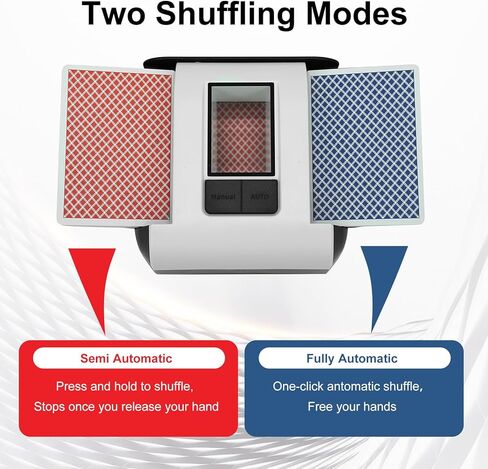 Automatic Rechargeable Card Shuffler Machine for 1-2 Decks, Low Noise Dual Mode Electric Card shuffler for UNO, Texas Hold’em, Blackjack, Skip-Bo, Phase 10 in Kuwait