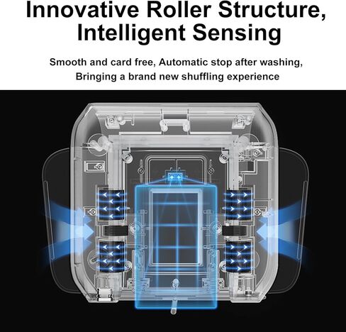Automatic Rechargeable Card Shuffler Machine for 1-2 Decks, Low Noise Dual Mode Electric Card shuffler for UNO, Texas Hold’em, Blackjack, Skip-Bo, Phase 10 in Kuwait