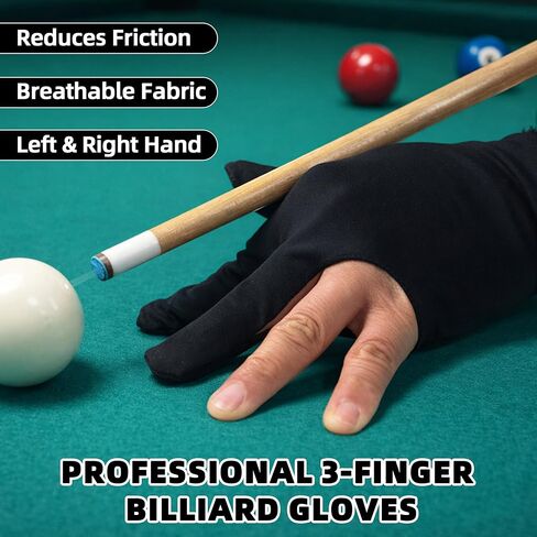 Pool Cue Bridge Head Kit with 2 Billiard Gloves & 4 Cue Chalks – Complete Billiards Accessory Set for Pool Tables, Smooth Stroke Gloves, Premium Cues Chalk, Universal Bridge Head for Precise Shots in Saudi Arabia